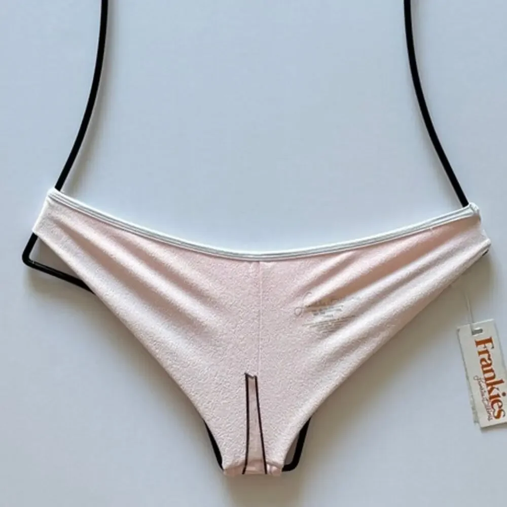 Frankies Bikinis Hannah 70s Cheeky Bikini Bottom - Rosewater - XS - NWT